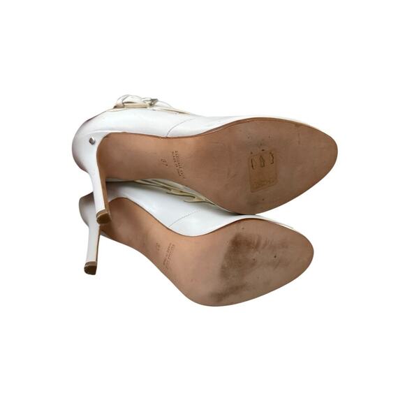 Laurence Dacada Peep Toe Buckle White Leather Ankle Boot $760 sz 37EU, US 6,5-7 - Picture 6 of 12
